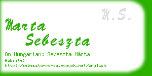 marta sebeszta business card